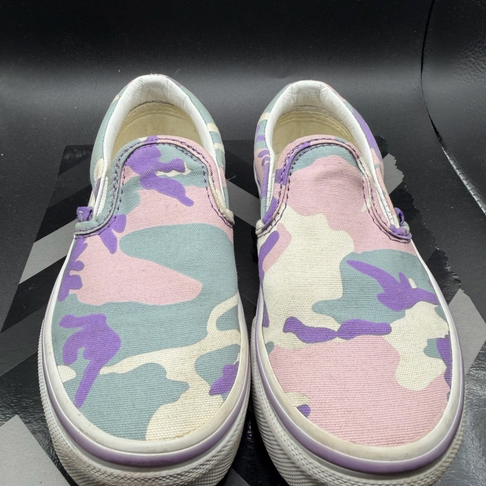 Vans Girls Slip-On Multicolor Camo Sneakers